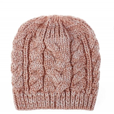 Skullies & Beanies Womens Ponytail Beanie Hat Soft Knit BeanieTail Warm Winter Knit Ribbed Slouchy BeanieTail Hats - Z-pink -...