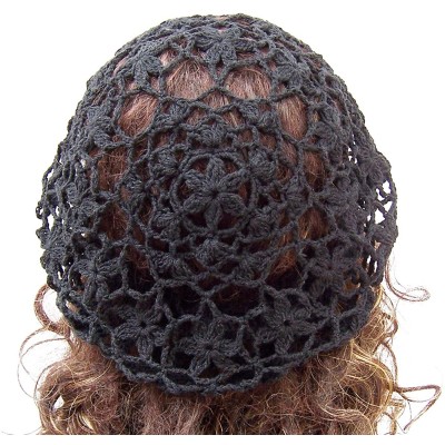 Berets Women's Light Beret Crochet Knitted Style for Spring Summer Fall - Black - CE1822G09II $10.09