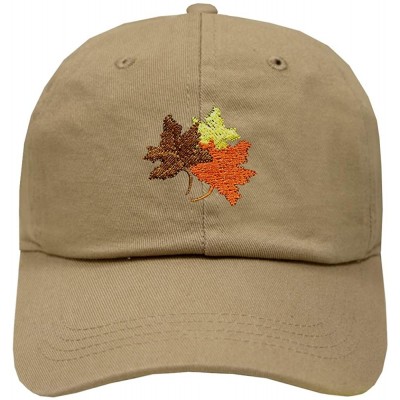 Baseball Caps Fall Leaves Cotton Baseball Dad Caps - Multi Colors - Khaki - C618IZ8GYLU $11.08