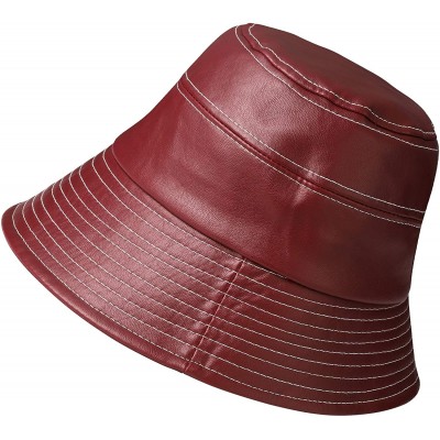 Bucket Hats Stylish Waterproof Foldable Fisherman Protects - Wine Red - CT18AC9D9YH $15.09