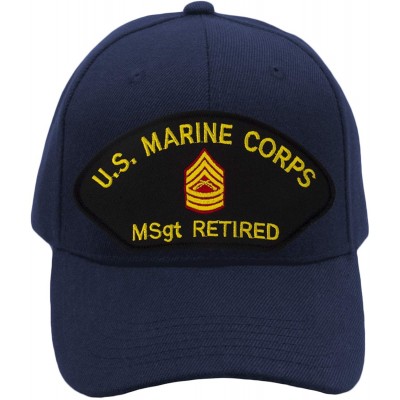 Baseball Caps USMC Master Sergeant Retired Hat/Ballcap (Black) Adjustable One Size Fits Most - Navy Blue - CC18OG76YG8 $22.22