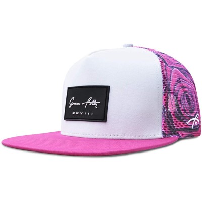 Baseball Caps Trucker Hat for Men & Women. Snapback Mesh Caps - Rose- Pink - CA18KH53DL4 $22.77