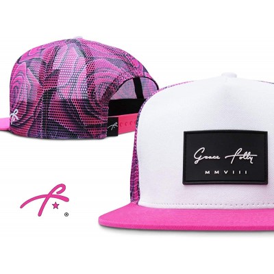Baseball Caps Trucker Hat for Men & Women. Snapback Mesh Caps - Rose- Pink - CA18KH53DL4 $22.77