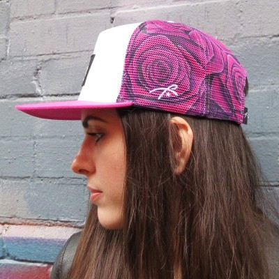 Baseball Caps Trucker Hat for Men & Women. Snapback Mesh Caps - Rose- Pink - CA18KH53DL4 $22.77