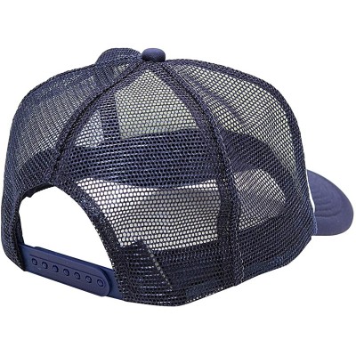 Baseball Caps Premium Trucker Cap Modern Summer Urban Style Cap - Adjustable Snapback - Unisex Design - Mesh Back - White/Nav...