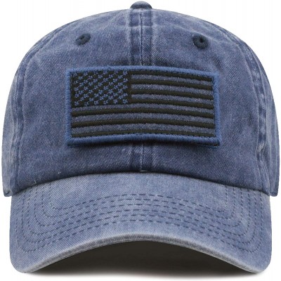 Baseball Caps Cotton & Pigment Low Profile Tactical Operator USA Flag Patch Military Army Cap - 1. Pigment - Blue - CT1983G5T...