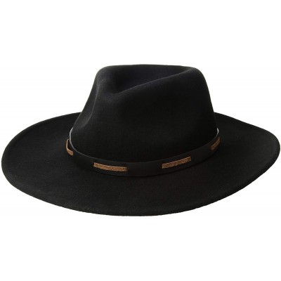Cowboy Hats Outback- Water Repellent Wool Felt with Leather Band - Black - C011DUU8065 $90.32