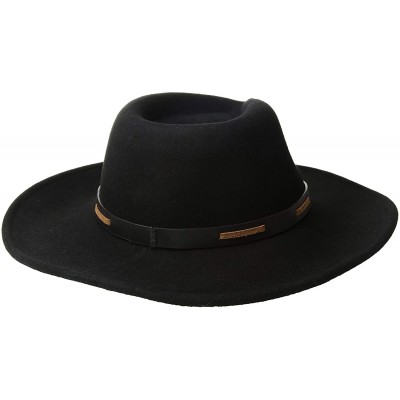 Cowboy Hats Outback- Water Repellent Wool Felt with Leather Band - Black - C011DUU8065 $45.16