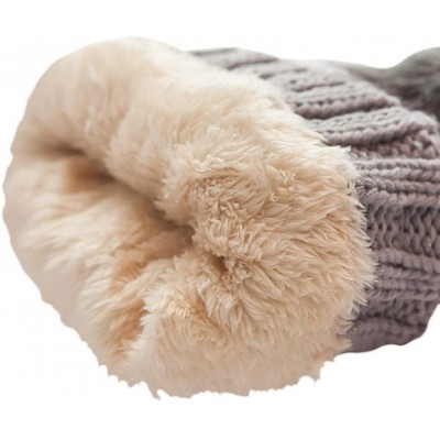 Skullies & Beanies Womens Winter Beanie Hat Scarf Set Warm Fuzzy Knit Hat Neck Scarves - C-wine Red - CT18ZDQ8IAT $13.67