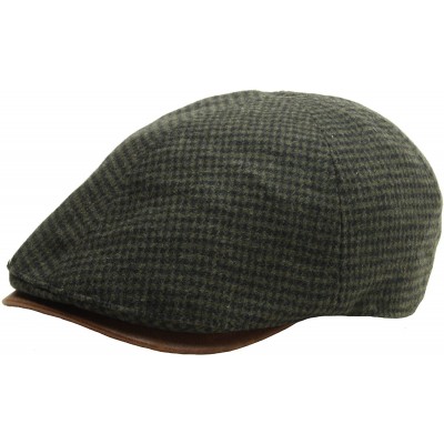 Baseball Caps Houndstooth Pattern Check Newsboy Cap Cabbie Flat Golf Gatsby Driving Hat - Green - CT12C3ZS8KZ $20.81