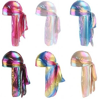 Skullies & Beanies Colorful Military Camouflage Waves Long Tail Caps Bandana Turban Silky Durag Headwraps for Men and Women -...