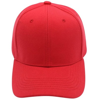 Baseball Caps Baseball Cap Men Women - Classic Adjustable Plain Hat - Red - CQ17YIXEX2Y $11.15