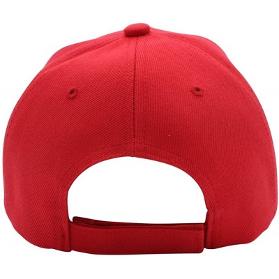 Baseball Caps Baseball Cap Men Women - Classic Adjustable Plain Hat - Red - CQ17YIXEX2Y $11.15