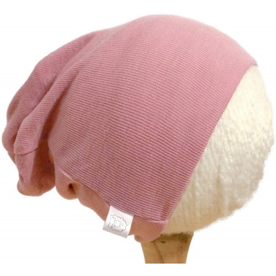 Skullies & Beanies Pure Organic Merino Wool Hat- Slouchy Beanie- Toque- Knit Cap- Skully- Balaclava - Rose - C018I4IR6G9 $34.54