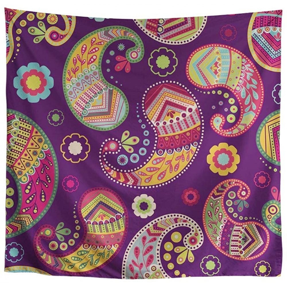 Headbands Single Side Print Mandala Bandana Square Handkerchief Girl Wrap - Paisley 1 - CK197UU5K3S $14.39