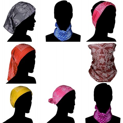 Headbands Single Side Print Mandala Bandana Square Handkerchief Girl Wrap - Paisley 1 - CK197UU5K3S $14.39