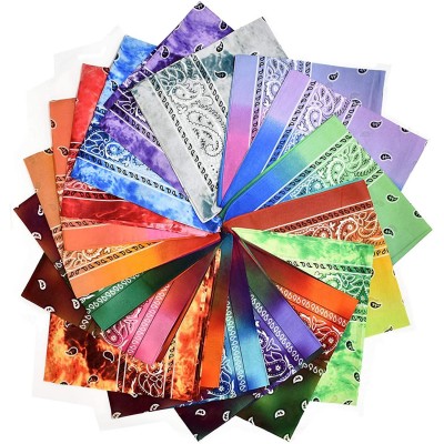 Headbands Single Side Print Mandala Bandana Square Handkerchief Girl Wrap - Paisley 1 - CK197UU5K3S $14.39