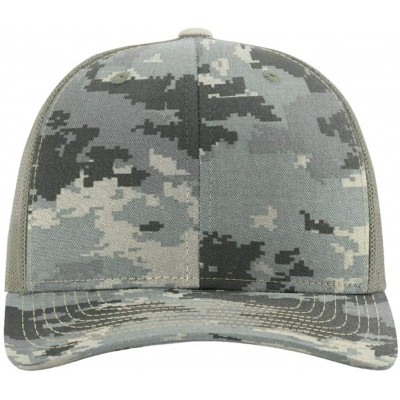 Baseball Caps Custom Richardson 112 Hat with Your Text Embroidered Trucker Mesh Snapback Cap - Digital Camo/Light Green - CW1...