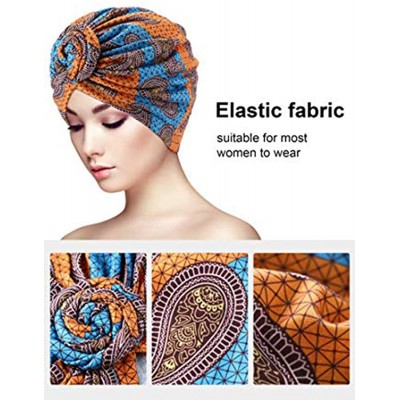 Skullies & Beanies Knotted Cotton Turban Hat Chemo Cap Headbands Muslim Turban for Women Hair Accessories - Set-1 - C418WQQ6H...