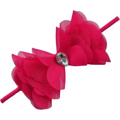 Headbands Chiffon Cone Bow Elastic Headband - Hot Pink - C1110958RTT $9.44