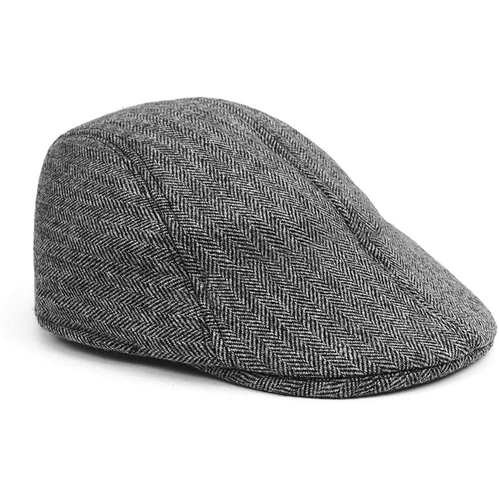 Newsboy Caps Men's Classic Herringbone Fall/Winter Ivy Cap - Charcoal - CH18774OKT8 $7.85