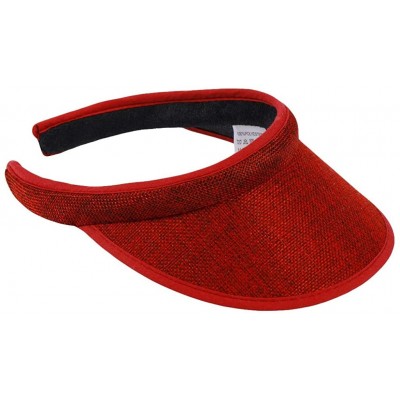 Headbands Sun Sports Visor Men Women-Cotton Cap Hat-Baseball Cap - Red - CR193UYHKGM $9.08