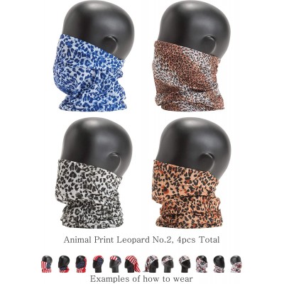 Headbands Pattern Headwear Headband Bandana - Animal Print Leopard No.2- 4pcs total - CS18M5LETL5 $11.00