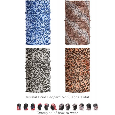 Headbands Pattern Headwear Headband Bandana - Animal Print Leopard No.2- 4pcs total - CS18M5LETL5 $11.00