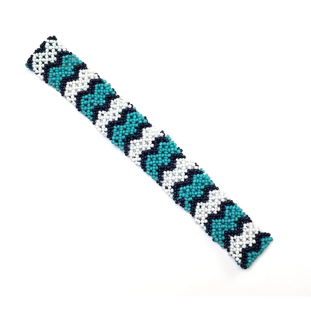 Headbands American Handmade Accessories Turquoise - Turquoise/navy/white Chevrons - C5128D8CZ0P $10.70