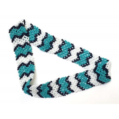 Headbands American Handmade Accessories Turquoise - Turquoise/navy/white Chevrons - C5128D8CZ0P $10.70