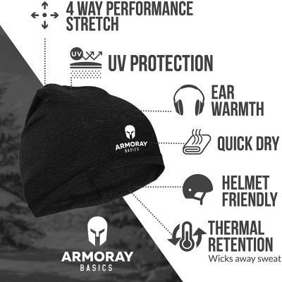 Skullies & Beanies ARMORAY Skull Cap Running Waterproof - BLACK - CK1939LLYSG $13.28