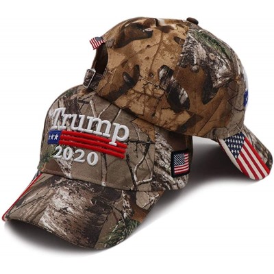 Baseball Caps Donald Trump Hat 2020 Keep America Great KAG MAGA with USA Flag 3D Embroidery Hat - Camo - CZ18WR6RUX2 $11.78