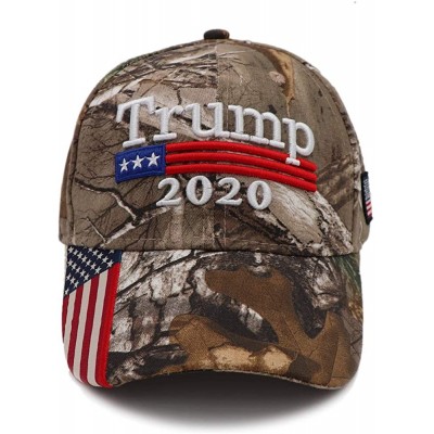 Baseball Caps Donald Trump Hat 2020 Keep America Great KAG MAGA with USA Flag 3D Embroidery Hat - Camo - CZ18WR6RUX2 $11.78