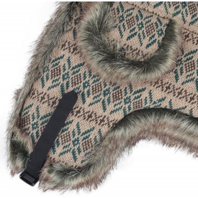 Bomber Hats Unisex Winter Knit Russian Ushanka Cossack Trapper Pilot Aviator Cap Hat - Light Green - CQ127F3BCLR $25.36