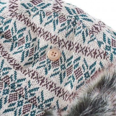 Bomber Hats Unisex Winter Knit Russian Ushanka Cossack Trapper Pilot Aviator Cap Hat - Light Green - CQ127F3BCLR $25.36