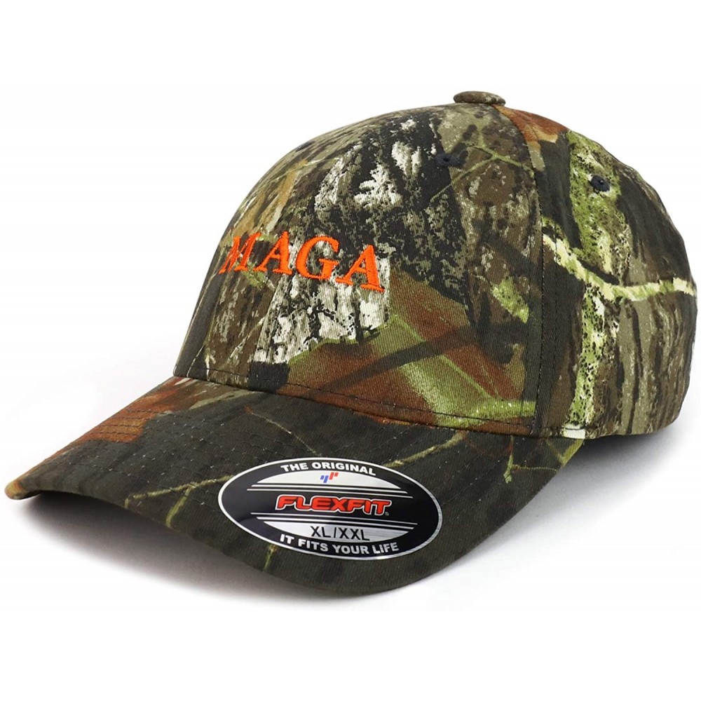 Baseball Caps MAGA Embroidered Mossy Oak Camo Fitted Cap Upto XXL - Infiniti - C818T2RWQCQ $23.46