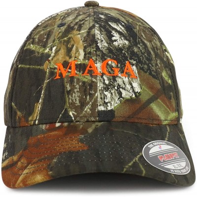 Baseball Caps MAGA Embroidered Mossy Oak Camo Fitted Cap Upto XXL - Infiniti - C818T2RWQCQ $23.46