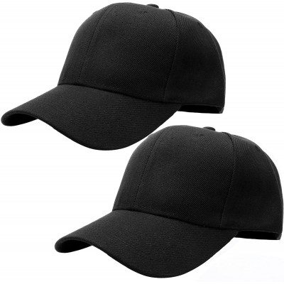 Baseball Caps Baseball Dad Cap Adjustable Size Perfect for Running Workouts and Outdoor Activities - 2pcs Black & Black - CE1...