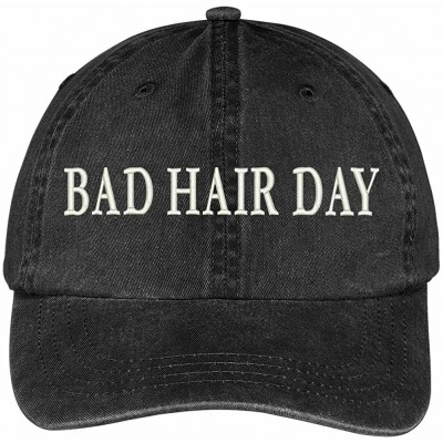 Baseball Caps Bad Hair Day Embroidered Pigment Dyed Low Profile Cap - Black - CS12GZC1QDN $19.20