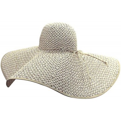 Sun Hats Wide Brim Straw Floppy Hat - Tan - C912FFTIZI1 $25.33