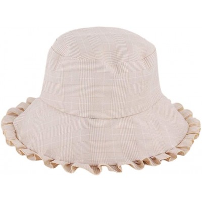 Bucket Hats Reversible Cotton Bucket Hat Multicolored Fisherman Cap Packable Sun Hat - Beige - C818WE4RW0X $10.63