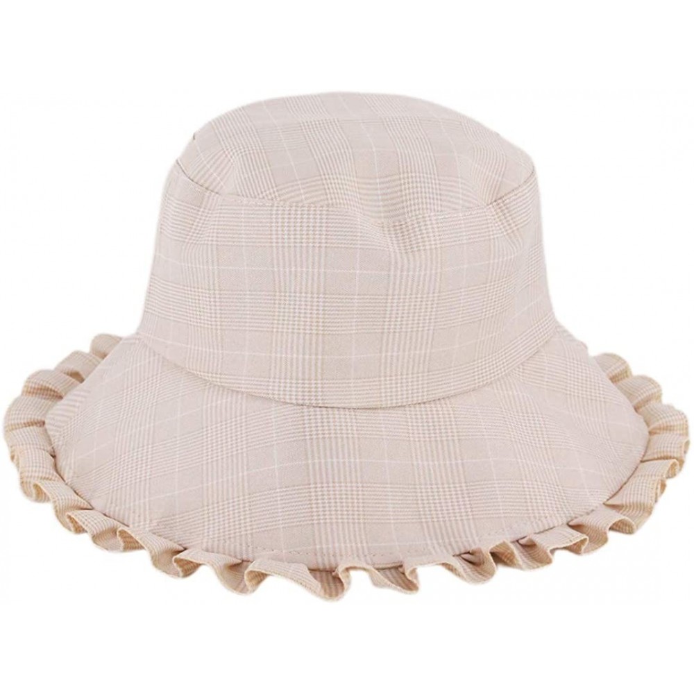 Bucket Hats Reversible Cotton Bucket Hat Multicolored Fisherman Cap Packable Sun Hat - Beige - C818WE4RW0X $10.63