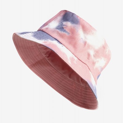 Bucket Hats Reversible Bucket Hats for Women- Trendy Cotton Twill Canvas Leather Sun Fishing Hat Fashion Cap Packable - CI196...