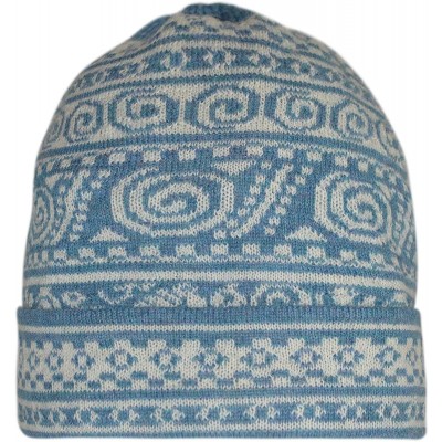 Skullies & Beanies Women's 100% Baby Alpaca Wool Hat Knit Winter Beanie Chimu Hat - Blue - CU18HH5M3M9 $48.99