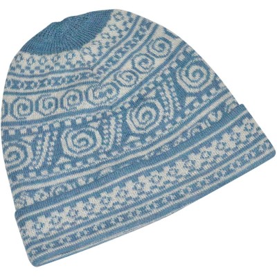 Skullies & Beanies Women's 100% Baby Alpaca Wool Hat Knit Winter Beanie Chimu Hat - Blue - CU18HH5M3M9 $48.99