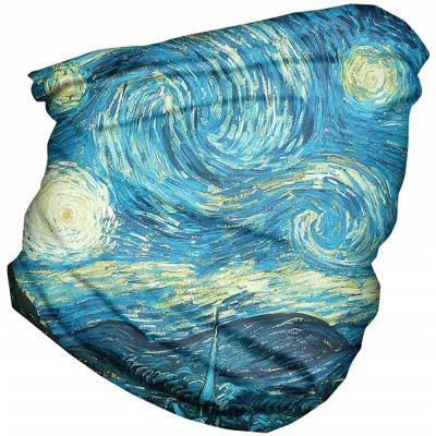 Balaclavas Galaxy Seamless Bandanas Neck Gaiter Scarf Headband Scarf Headwrap Neckwarmer Outdoors - Van Gogh Blue - CM197ASO3...