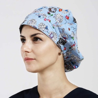 Skullies & Beanies 1pc Women's Bouffant Work Cap for Long Hair Ladies - Little Sheep - CH18Q8W6Q7W $13.11