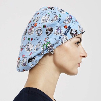 Skullies & Beanies 1pc Women's Bouffant Work Cap for Long Hair Ladies - Little Sheep - CH18Q8W6Q7W $13.11