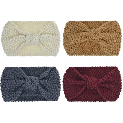 Headbands Crochet Turban Headband for Women Warm Bulky Crocheted Headwrap - CD18LR3GMSE $7.68