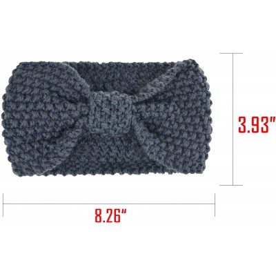 Headbands Crochet Turban Headband for Women Warm Bulky Crocheted Headwrap - CD18LR3GMSE $7.68